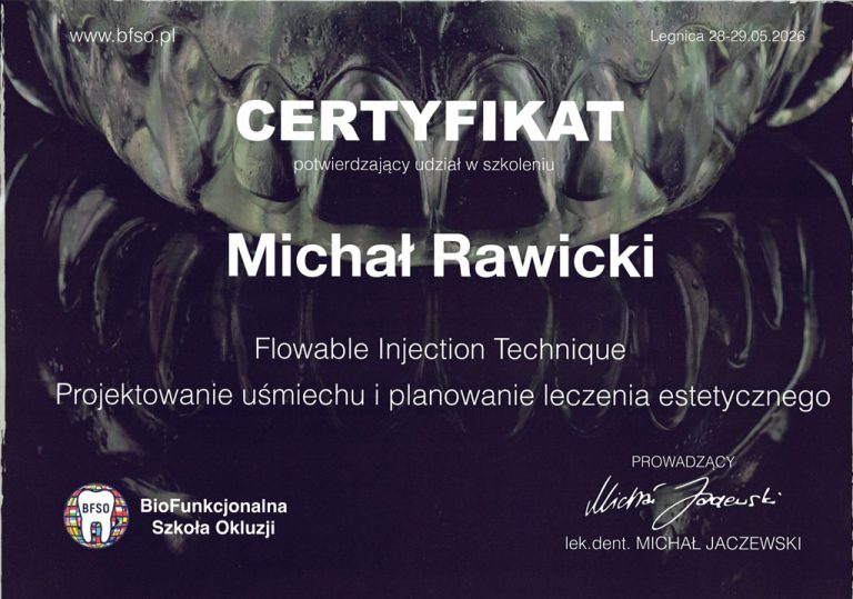 Certyfikat / dyplom dr. Michała Rawickiego – dokument 11
